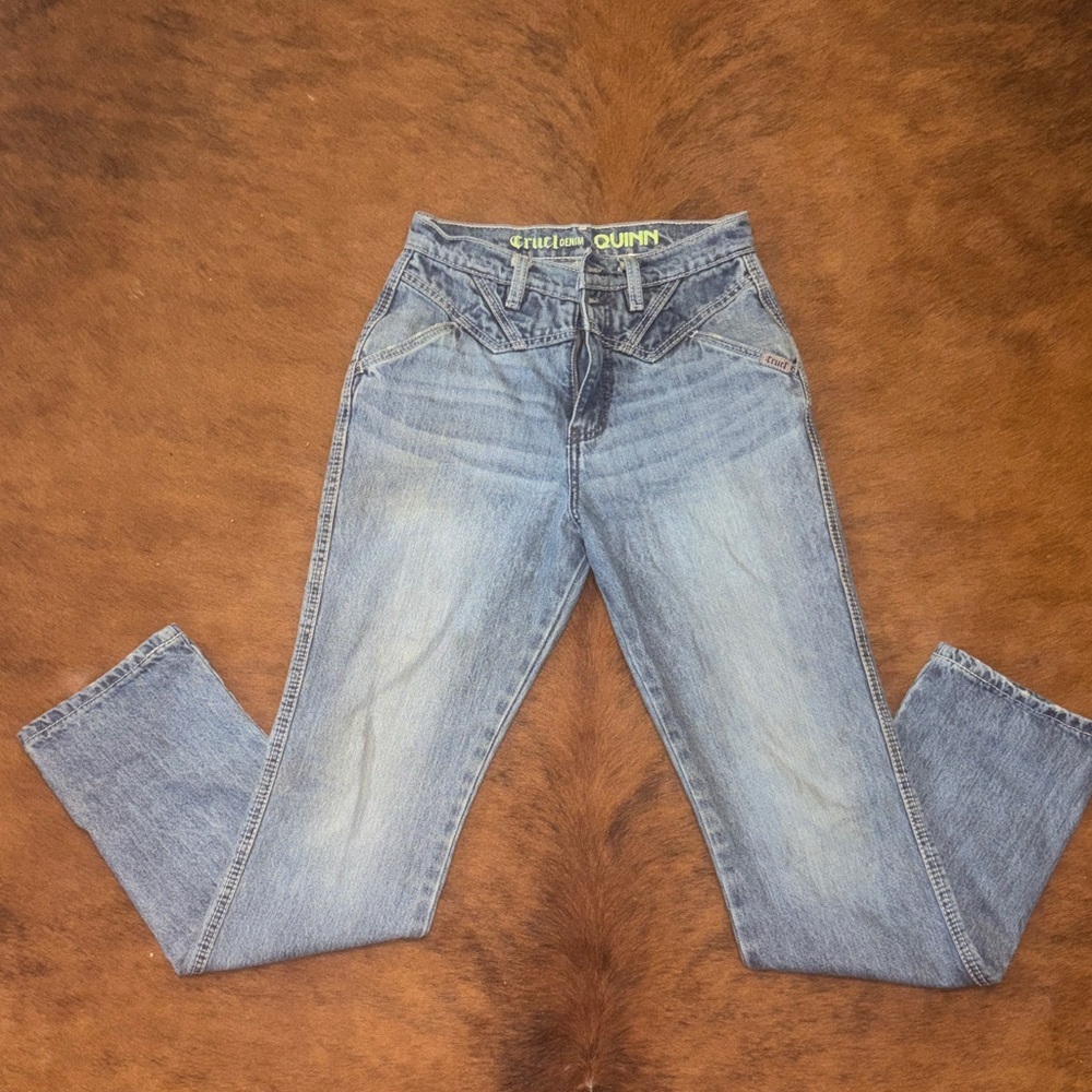 Cruel Girl Light Blue Straight Leg Jeans size 25 “NEW” - Picture 3 of 4